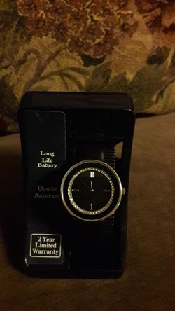 New black rhinestone watch.