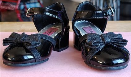 Black vinyl toddler shoes