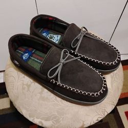 Very Nice New Men's Dockers Micro Suede Moccasin Slippers Size,(10) Located In Reedley 