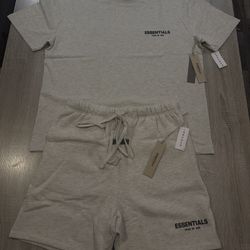 Essentials Light Oatmeal Shirt And Short Set