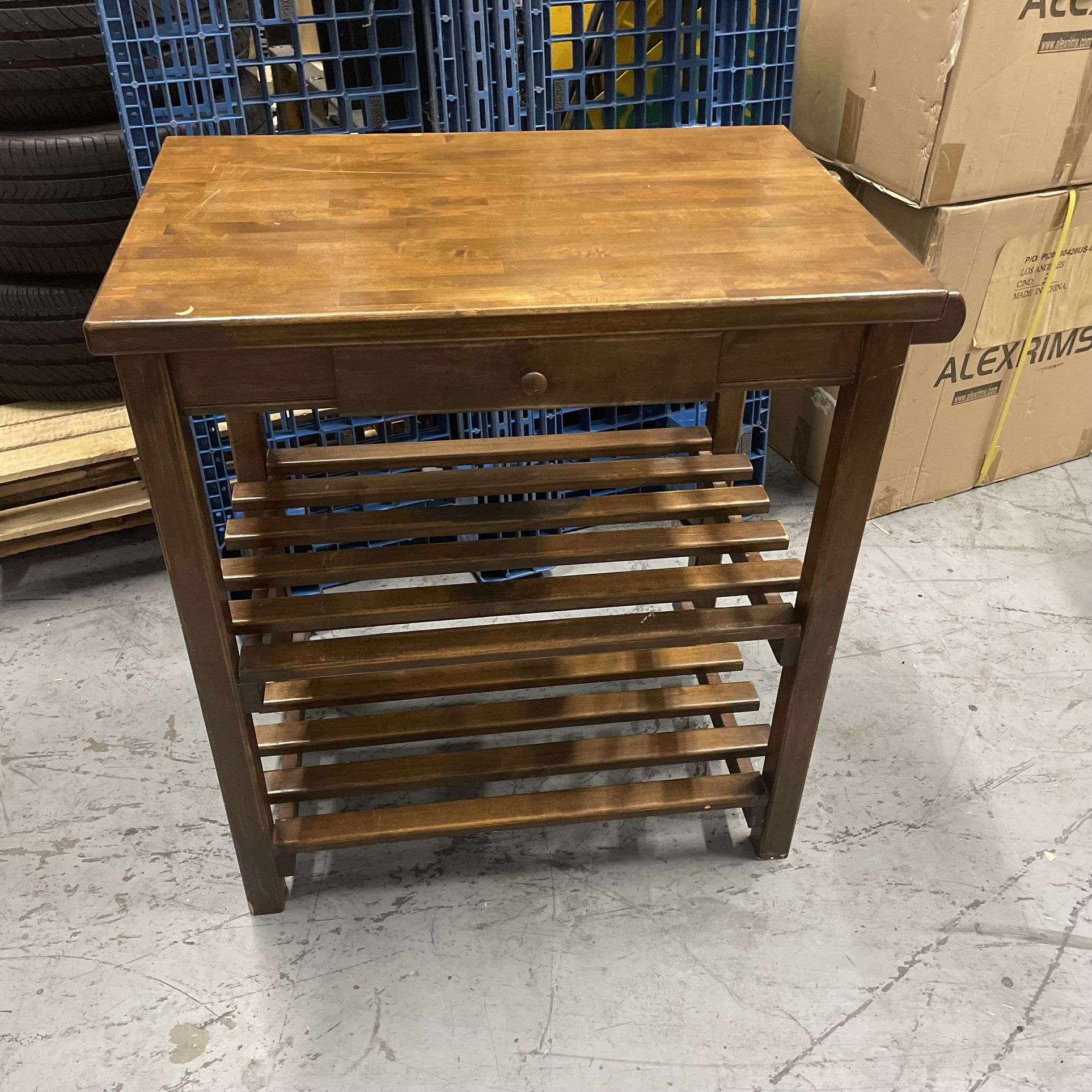 wooden counter table with drawer