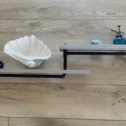 Two-Tier Floating Wall Shelves