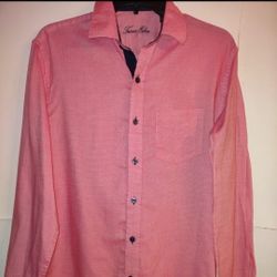 Tasso Elba Mens shirt size small pink Long Sleeve EUC 