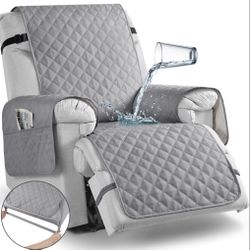TAOCOCO Non-Slip Recliner Chair Cover Sofa Slipcover, Pet Cover With Elastic Straps, Washable Reclining Furniture Protector (23'' Small, Light Gray)