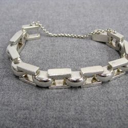 Buddha to Buddha Art Deco Chain Sterling Silver Bracelet