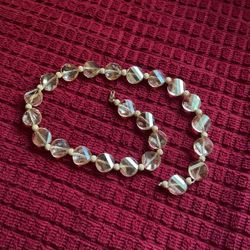 Champaign Crystal Necklace 16 3/4 Length