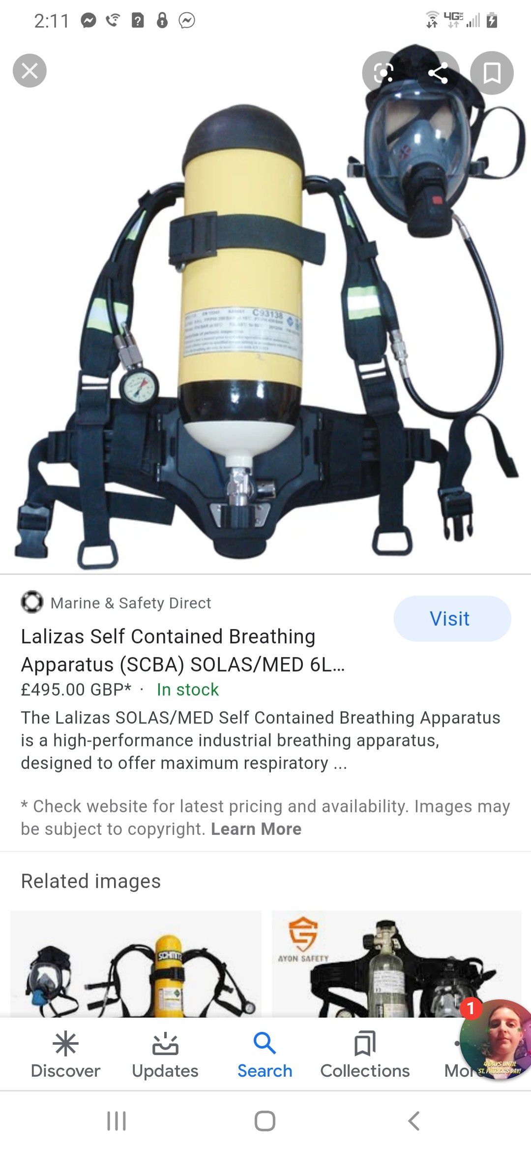 Photo Self contained breathing apparatus