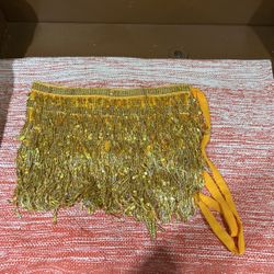 Gold Sequins Wrap Around Costume Skirt