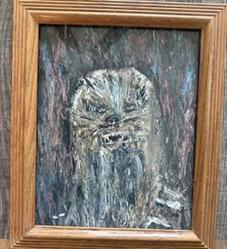 Chewbacca Chewy Original Art With Frame