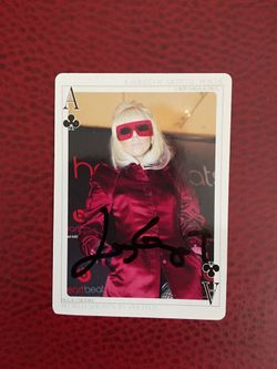 Autograph Card Signed By Lady Gaga.