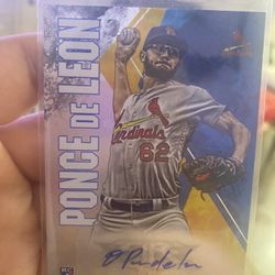 2019 Topps Fire Autographs FA-DP Daniel Ponce De Leon St. Louis Cardinals