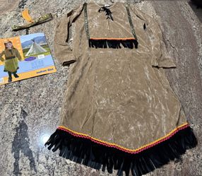 NEW Indian Girl Size Extra Large XL 16–18 Costume Halloween Dress Up Includes Dress And Headpiece
