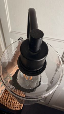 Matte Black Clear Glass Pendant Light