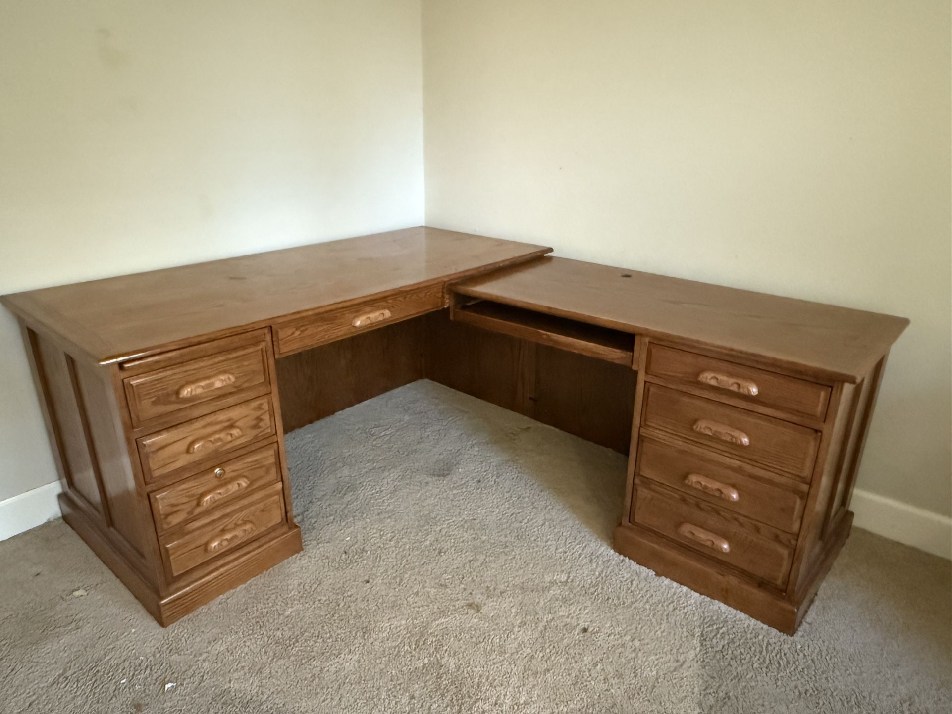Solid Oak Computer Desk