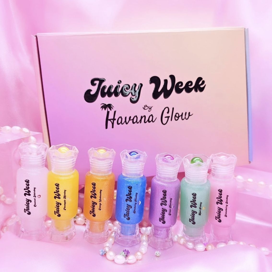 Juicy Week By Havana Glow SPECIAL EDITION 7 Different Colors Of Lip Gloss  7 Different Delicious Flavors 