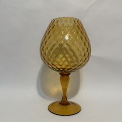 Mid-Century Amber XL Glass Vase