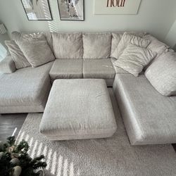 Ashley Furniture Sectional Couch + Storage Ottoman