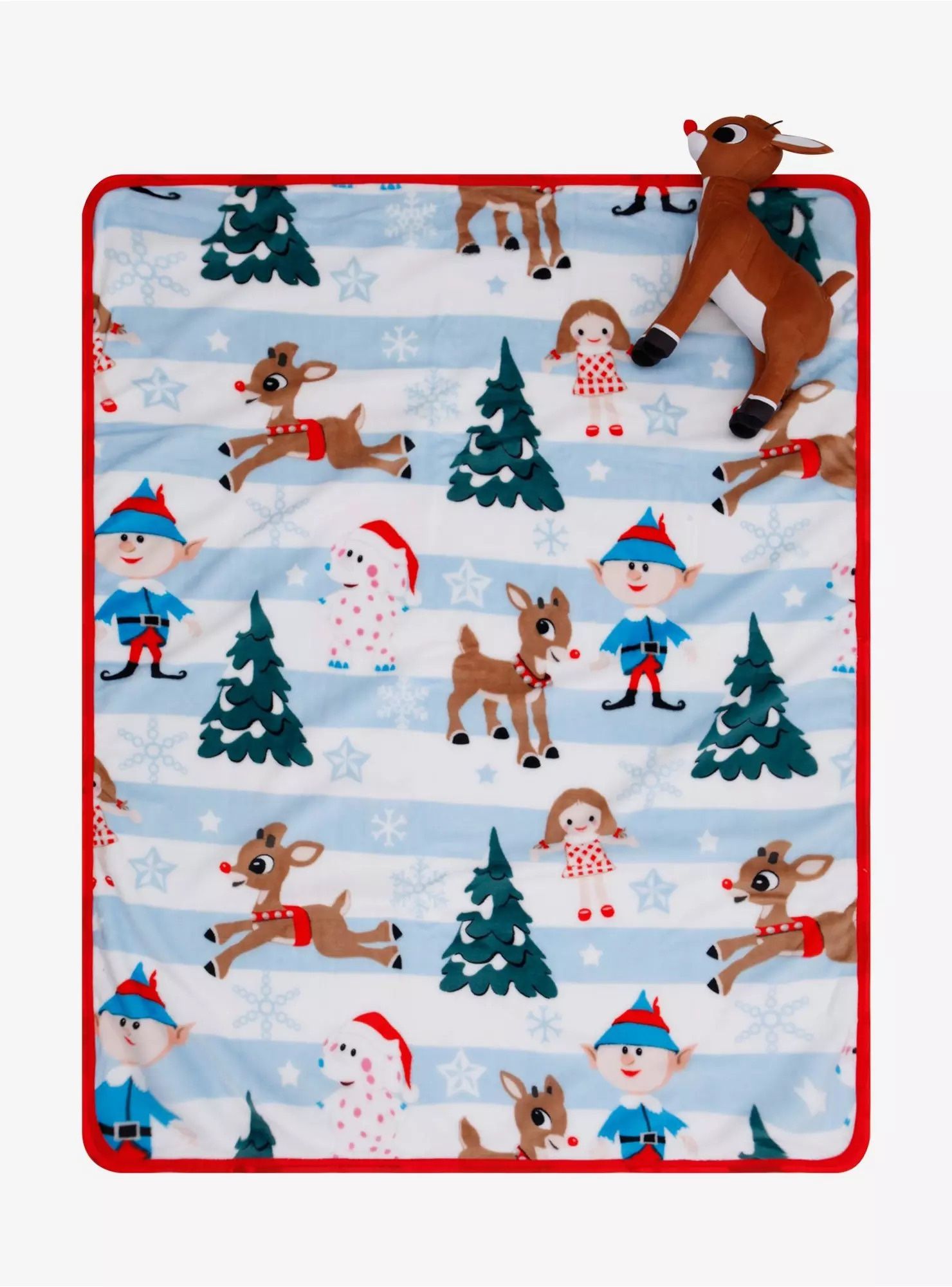 Rudolph The Red-Nosed Reindeer Hugger Pillow & Throw Set, Brand New