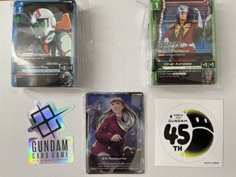 Gundam TCG Card Game Demo Desk with Relena EX EXRP-001 Promo Resource Card