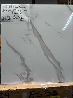 Tile floors 24”x24” Onyx Breccia Grade A 4 Unit 15.21sf per box price $1.69 SqFt