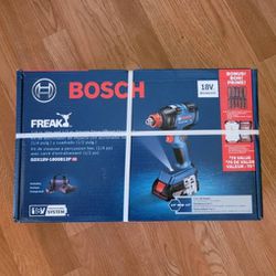 New Bosch 18v Freak Impact Driver/Wrench Kit Brushless Cordless W/Socket set and Bit set. $105 Firm Pickup Only