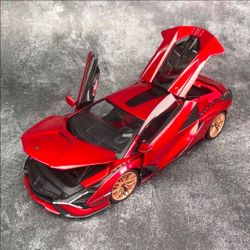 Bburago 1/18 Lamborghini Sian FKP37 2019 Open Close Car Model Metallic Red