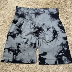 Tie Dye Workout Shorts for Women Seamless Scrunch Soft Active Shorts