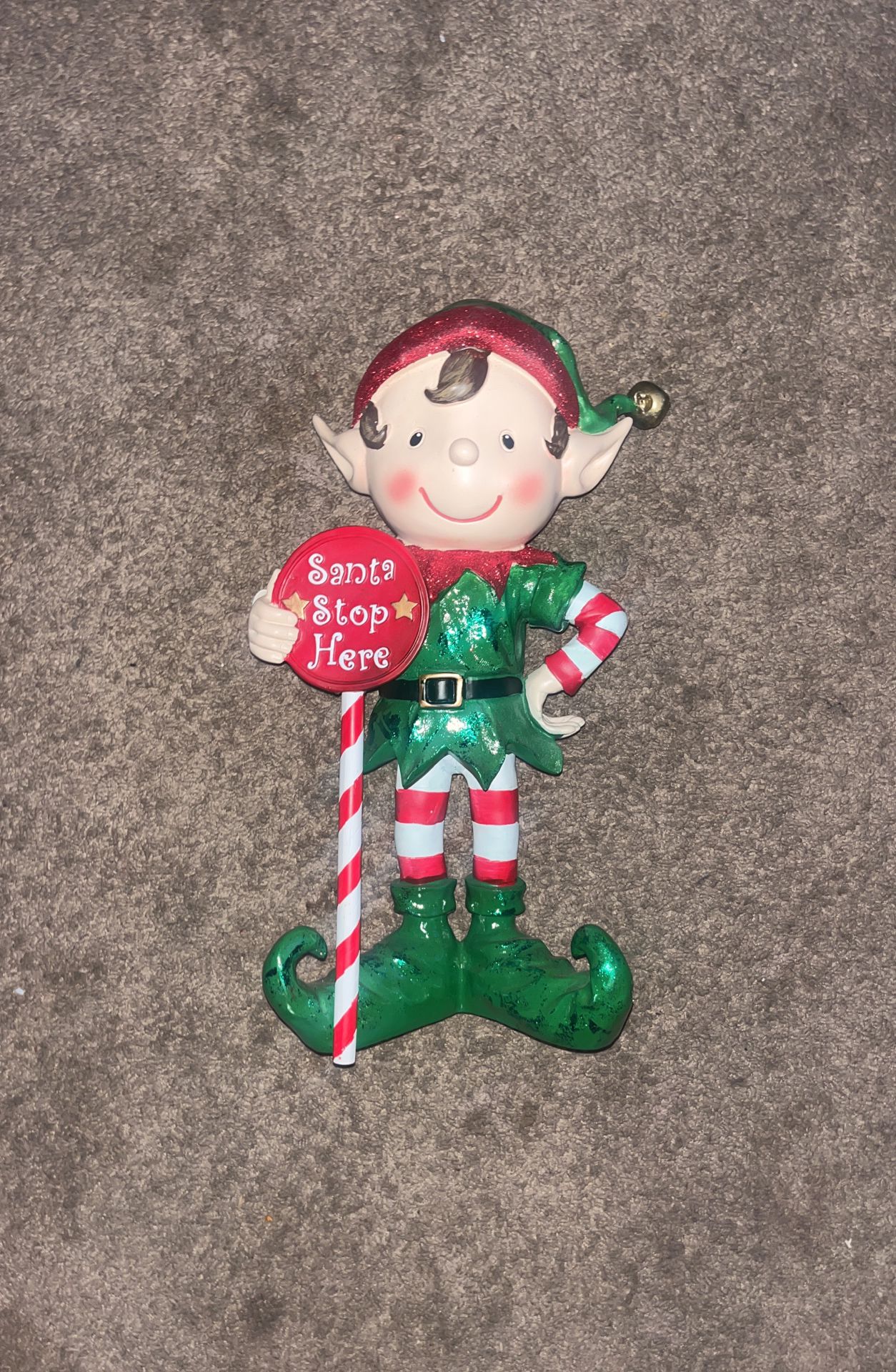 Santa Stop Here Elf Statue