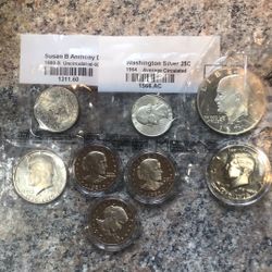 Uncirculated, proof coins, except for 64/Quarter