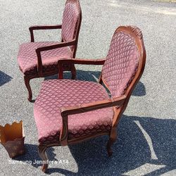 Two Classy Upholstered Wooden Chairs