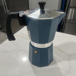 GROSCHE Milano Moka Pot Stovetop Espresso Perc Coffee Maker Portable Blue 6 cup