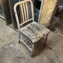 Silver And Metal Chairs With Cushions