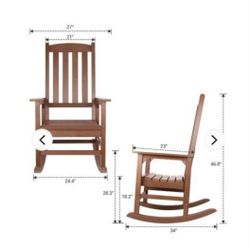 Outdoor Rocking Chair, Presidential Rocking Chair Supports up to 350 lbs, All-Weather Polystyrene Rocker, Oversized Porch Rocking Chair, for Garden, B