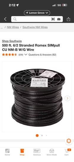 Stranded Romex  wire 6/2