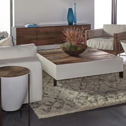 Cardosa Reclaimed Wood + White Lacquer Coffee Table