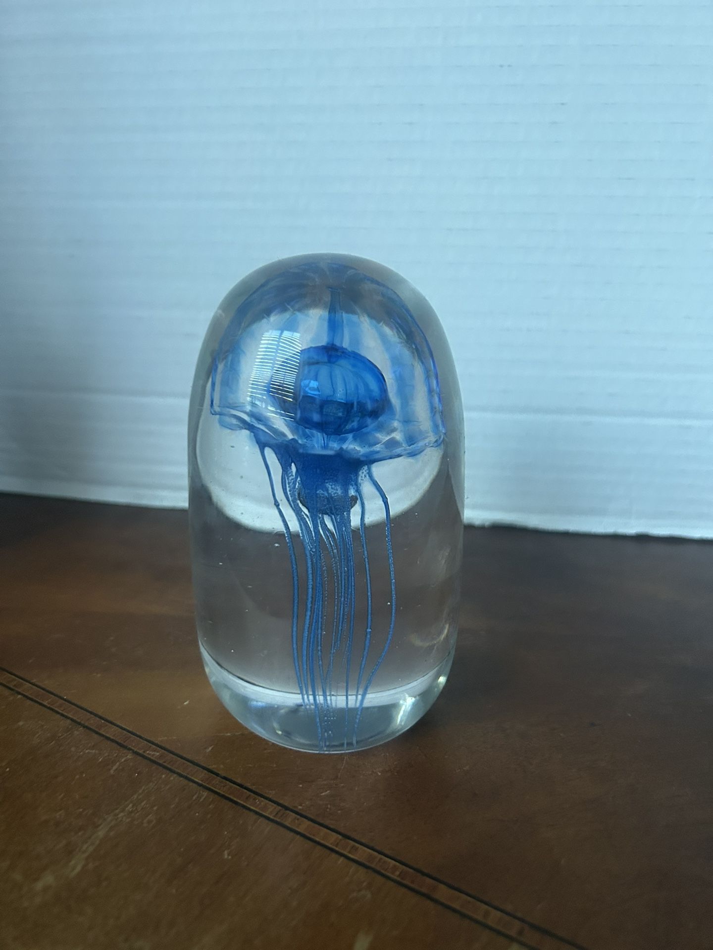Jellyfish Glass Paperweight Signed Jacob Hawaii