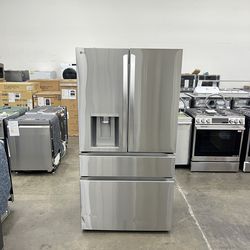CLEARANCE!🔥 LG - Counter-Depth MAX 24.5 Cu. Ft. 4-Door French Door Smart Refrigerator with Full-Convert Drawer - Stainless Steel