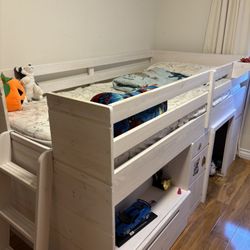 Used Twin Low Loft Bed With Stoarge for Kids