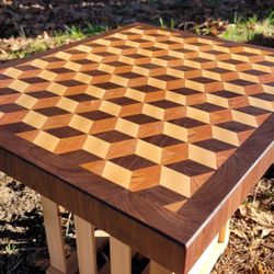 3D Cube End Grain Butcher Block 