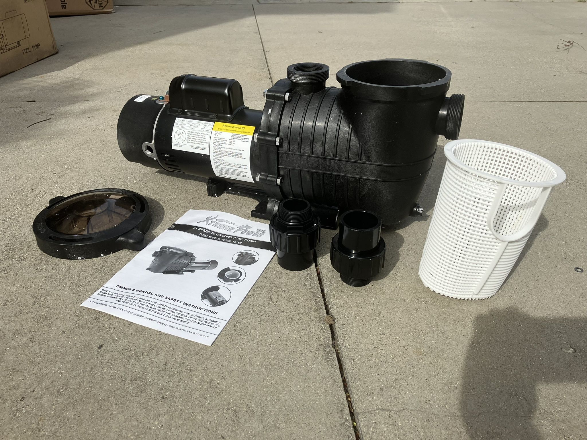 2hp Swimming Pool pump 2 speed 230v in ground above & Spa Jacuzzi BRAND NEW In Box, Never Used