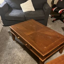 Hardwood Coffee Table And 2 End Tables 