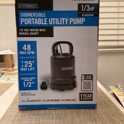 Everbilt Submersible Portable Utility Pump 1/3 HP
