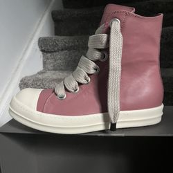 Rick Owen’s High Top Jumbo Lace Pink Brand New