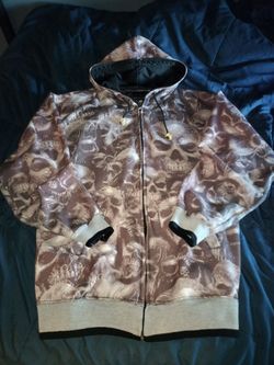 Niko Sportswear All-Over Skull Print Full Zip-Up Hoodie