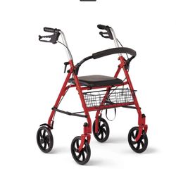 Medline Medical Transport Light Weight Walker Rollator Brand new In Box Hand Brakes Seat Cushion 