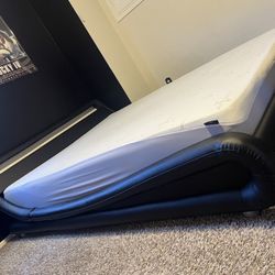 Black Upholstered Low Profile platform Bed