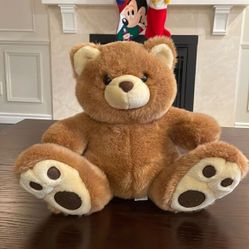 Chrisha Playful Plush Apricot Large Bear Excellent Condition 12” tall sitting