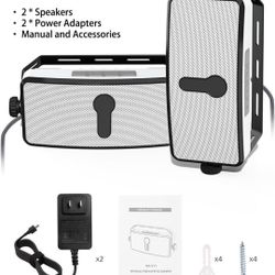 Outdoor Bluetooth speaker, waterproof IPX5, wireless synchronization with 100 speakers, wall mount, phone compatible, computer 