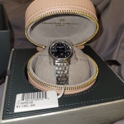 Frederique constant slimline moonphase diamond accent stainless steel ladies watch Swiss made