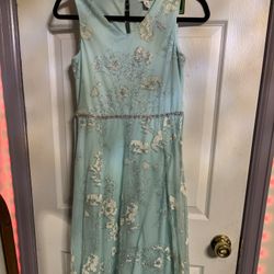 Glittery Floral Blue Dress